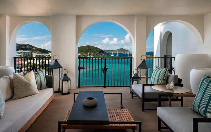Resort beach on the east end of St. Thomas near the reefs for snorkeling in St. Thomas USVI