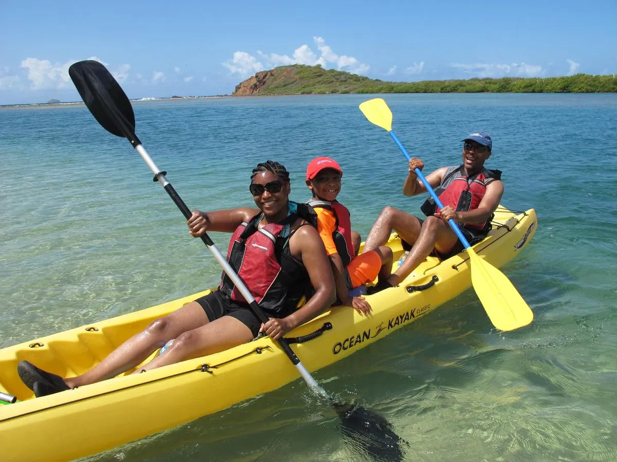 Kayaking through mangroves to Cas Cay, an adventurous thing to do in St. Thomas, U.S. Virgin Islands