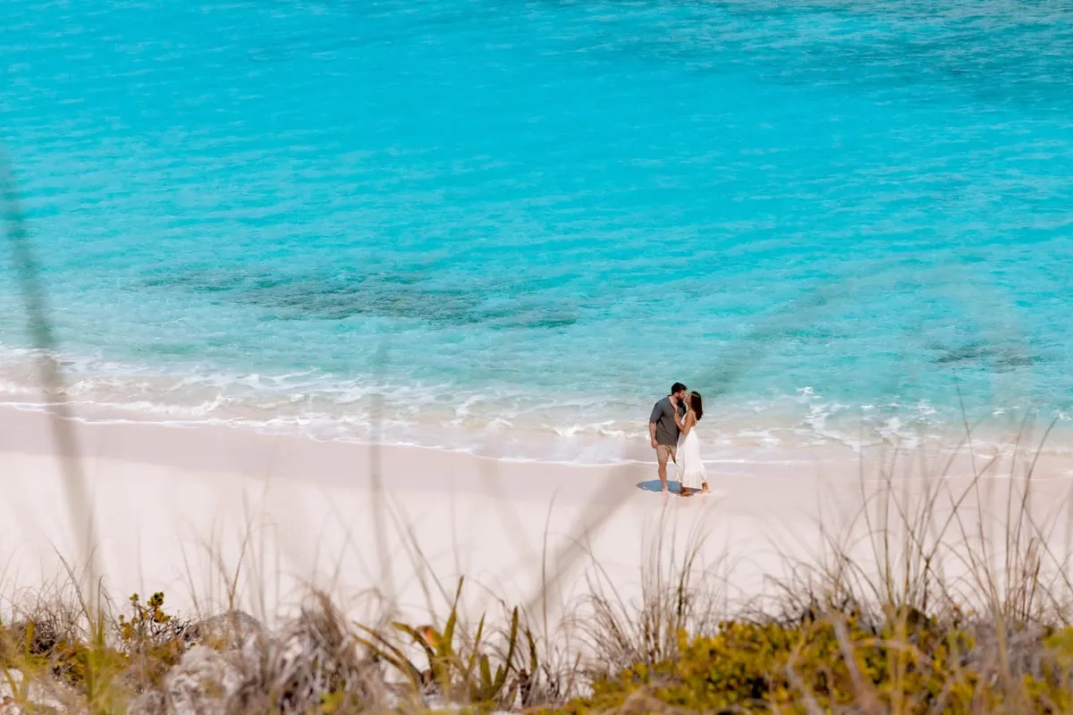 A couple posing for a vacation photoshoot, a memorable thing to do in St. Thomas, U.S. Virgin Islands